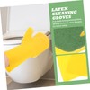 Gatuida Reusable Household Cleaning Gloves Yellow and Green Latex Dishwashing