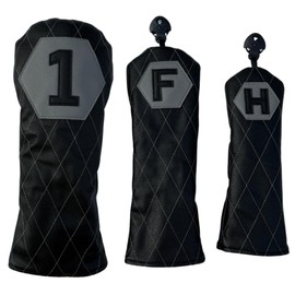 Golf Head Covers – Driver, Fairway Wood, Hybrid. Protective & Stylish Golf Club Covers (3Pk(DFH))