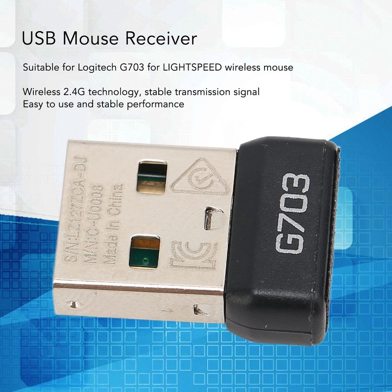 Garsent USB-Bluetooth-Adapter, -Bluetooth-Dongle-Empfänger für G703 Lightspeed Wireless Mouse, Keine Treiberinstallation