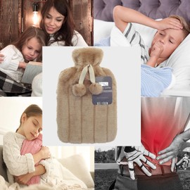 Home Flair Hot Water Bottle | Hot Water Bottle with Cover UK | Warmies Thermal Luxury Faux Fur 2L Large Hot Water Bottle | Hand Warmers | Foot Warmer