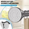 ZYRW Black Shower Curtain Rod 36-68 Inches (3-5.6ft) Non Rust
