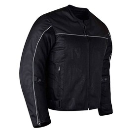 Vance Leather Airflow Mens Black All-Season Reflective Mesh & Textile Motorcycle Jacket w/CE Armor & Removable Liner (Black, 4X-Large)