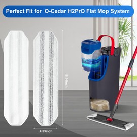 Aifacay Mop Head Replacements Pads for O-Cedar H2prO Flat Mop System, Microfiber Machine Washable Flat Mop Replace Pad, Reusable Mop Pad Refills Fit for O Cedar H2Pro Set (Flat Mop Pads-3 Pack)