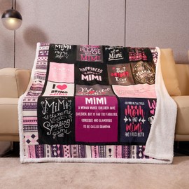 Best Mimi Blanket Gifts for Mimi from Grandaughter Grandkid Sherpa Best Mimi Ever Blanket Christmas Mothers Day Birthday Present for Mimi from Grandson Throw Blanket 50” X 60”