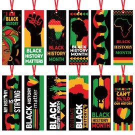 Haooryx Black History Month Bookmarks - 240 Pcs Black History Matter Bookmark for Celebrate African American BHM Festival Decoration School Inspirational Event Classroom Stationery Handout Supplies