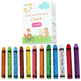 VOVCIG Upgrade Water-soluble Dustless Chalk,Non-toxic Dust-free Chalk,Color Dust-free Chalk That Can Be Cleaned with a Damp Cloth(12Pcs