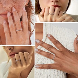 Prosilver Silver Rings for Women Girls Elegant Promise Rings Size 10