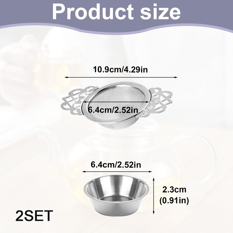 2 PCS Unusual Tea Strainers for Loose Tea with Drip