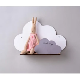 Rayher Wooden Construction Kit Shelving Cloud, FSC Mix Credit, Natural, 35 x 10 x 21 cm, 5-Piece Kit, Children's Shelf, Made of Wood, for Painting, 62975505