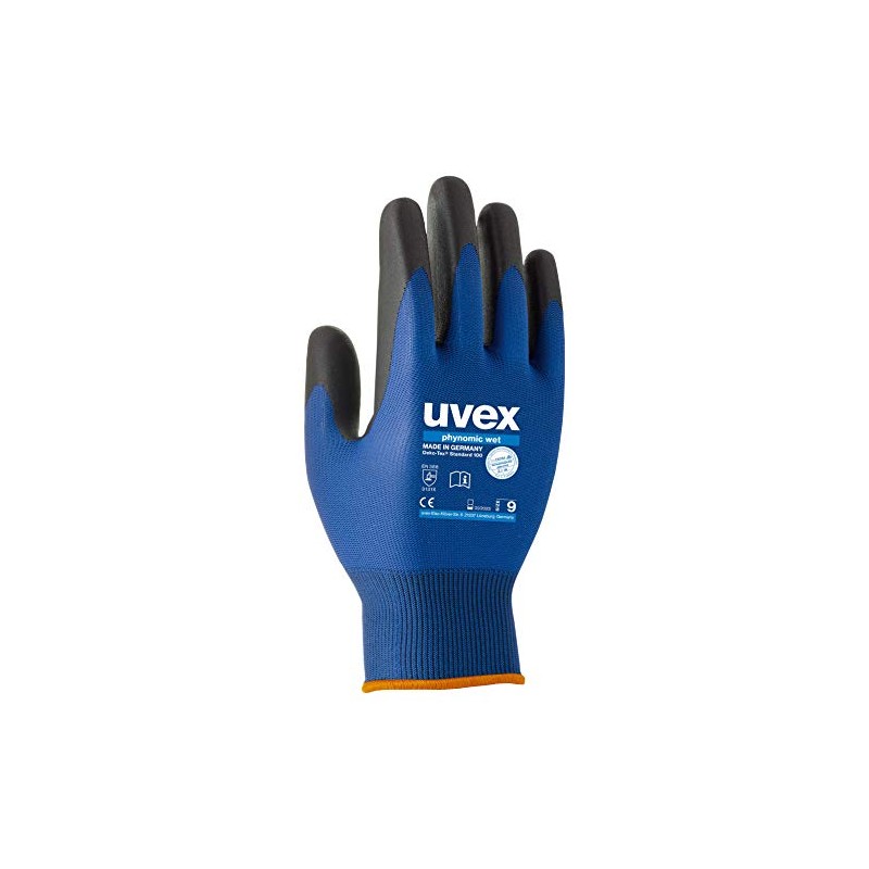 Uvex 60060 Phynomic Wet Glove, Size 10, Blue/Black