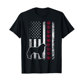 Vintage Retro American Flag Leonberger T-Shirt