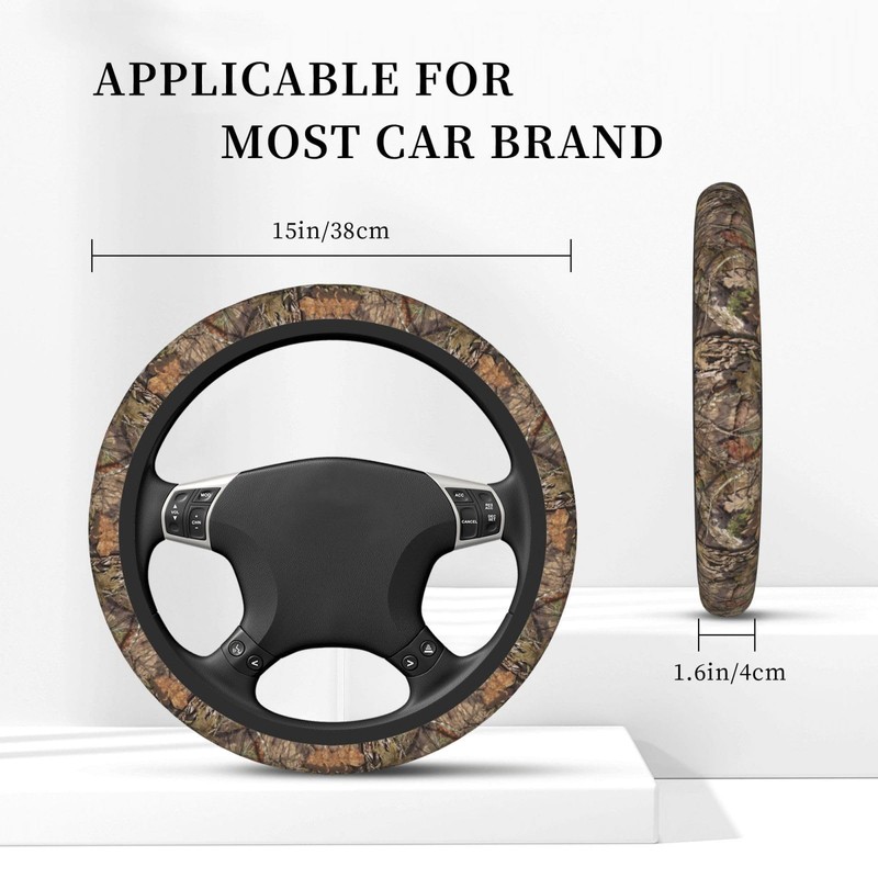Hunting Camo Elastic Steering Wheel Cover Non-Slip Breathable Steering Wheel