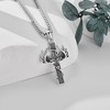 HUKKUN Cross Necklace for Men Sterling Silver Hunting Fishing Cross