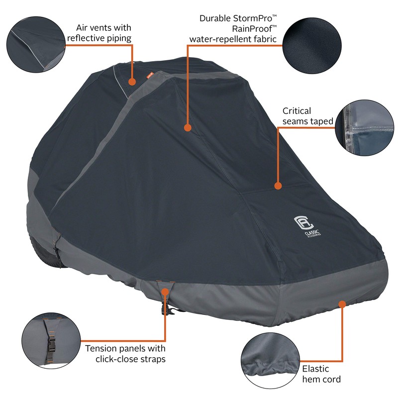 Classic Accessories StormPro Waterproof Heavy-Duty Zero Turn Mower Cover, Fits