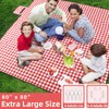 ZAZE Picnic Blanket Extra Large Waterproof, 80''x80''Checkered Picnic Blankets Beach,