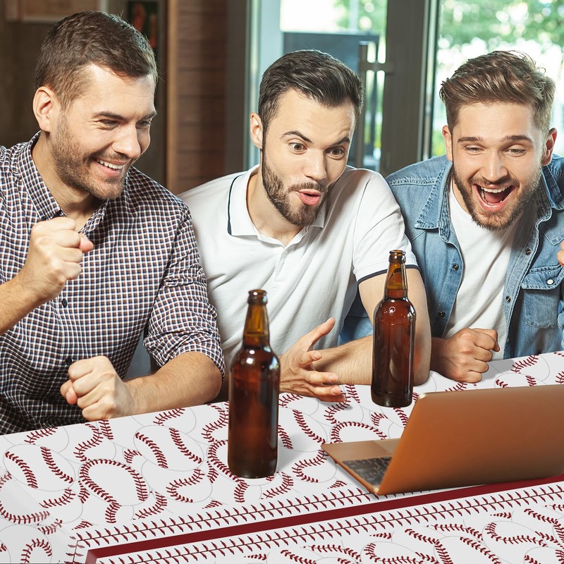 BOXOB 4pcs Baseball Tablecloths, 107.87x53.94in Rectangular Sport Theme Table Cover