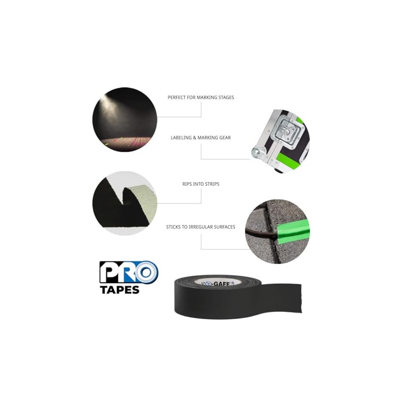 Pro Tapes Gaffer, color Negro, 2"