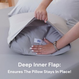 Sheet Story 100% Egyptian Cotton Pillow Cases 2 Pack - 50x75cm Size - 400 Thread Count - Luxuriously Soft and Silky - Grey Pillowcases 2 Pack