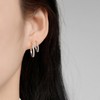 Loutade Hoop Earrings 925 Silver, 3 Pairs 925 Sterling Silver