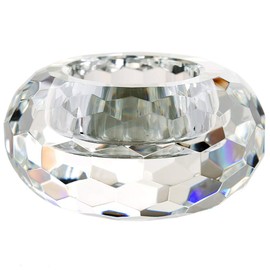 Donoucls Crystal Tealight Holder Candlestick Home Decorations for Dinner Table Wedding 4" Diameter x 2" High