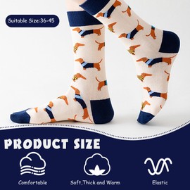 LILELIG 2 Pairs of Dachshund Socks, Dog Motif, Dog Socks, Dachshund Socks, Women 39-42, Dachshund Socks, Suitable for Combining with Sneakers and Canvas Shoes, Gift for Dog Owners, As Shown