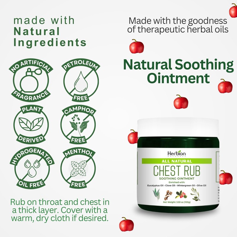 HERBION Naturals Chest Rub, 3.53 oz - Natural Soothing Ointment