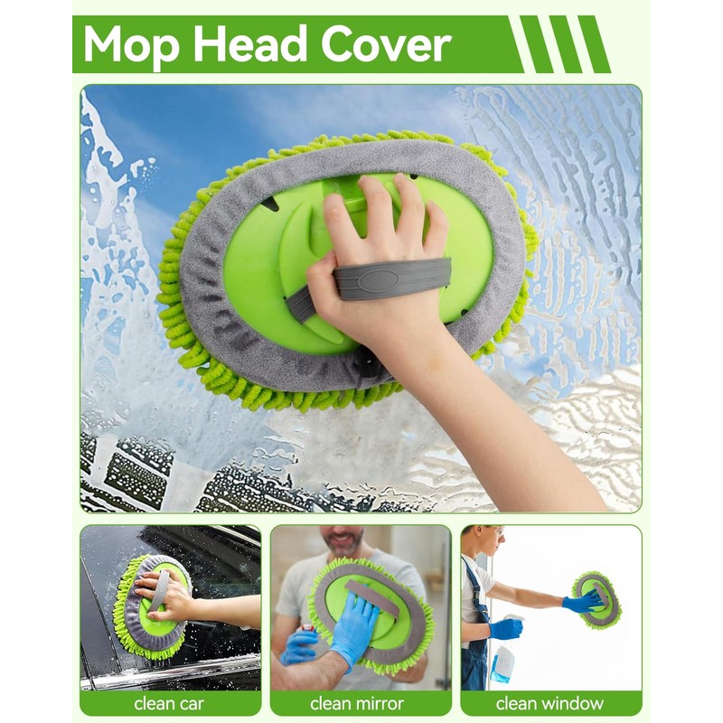 @UTOS 8Pcs Car Wash Kit, 62’’ Car Wash Brush with