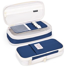 Mamowla Pencil Case for Girls, Big Capacity Large Pencil Case Pen Cases Portable Office Stationery Makeup Bag Pouch, Desk Organizer for School Boys Kids Teenage Adults Women Men,Blue