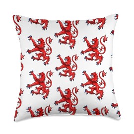 Lion Rampant Heraldry Scottish Patriotism Designs Scottish Rampant Lion Coat of Arms Flag of Scotland Throw Pillow, 18x18, Multicolor