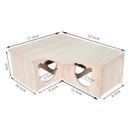 Tolenre Hamster Wooden House, Wooden Hamster House, Hamster House, Hamster Hiding House, Wooden Hamster Corner House, for Small Pets, Chinchilla, Rat, Dwarf Hamster, Gerbils, Spines (22.5 x 17.8 x 8