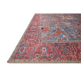 Loloi II Loren Collection LQ-10 Blue / RED, Traditional 2'-3" x 3'-9" Accent Rug