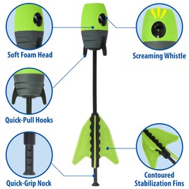 Funwares Whistling Arrow Refill Pack, Set of 6 Foam Tipped Arrows, Compatible with Ring Strike Series, Green