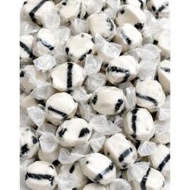 Black Licorice Salt Water Taffy - 1 lb of Individually Wrapped Bulk Old Fashioned Boardwalk Treat Soft Chewy Candy, Classic Anise Flavor