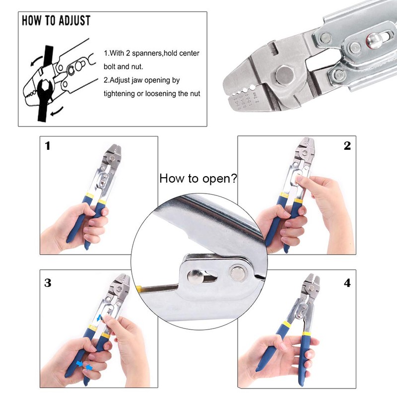 Glarks Up To 2.2mm Wire Rope Crimping Tool With 150Pcs