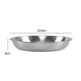 Xyskin Stainless Steel Serving Dinner Plates Tableware, Round Serving Platter for Camping (Pack of 4)