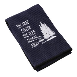 Disc Golf Towel The Tree Giveth The Tree Taketh Away Disc Golf Gifts Golf Towel with Clip (The Tree Giveth) (The Tree Giveth)