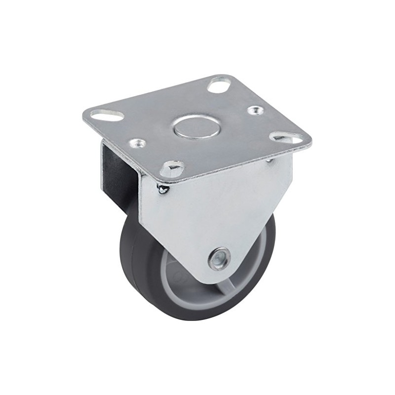 Metafranc fixed castor plate - TPR wheel - soft tread