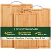 Bamboo Cutting Board, Wooden Cutting Boards for Kitchen with Double