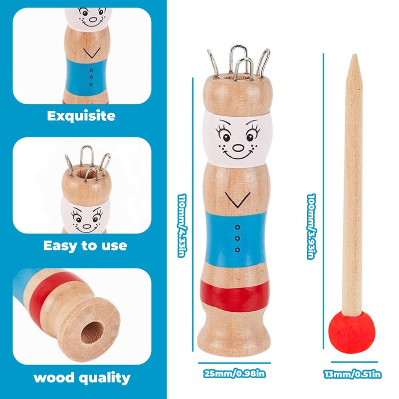 3Pcs DIY Crafts French Knitter Set Cute Unique Wooden Crochet