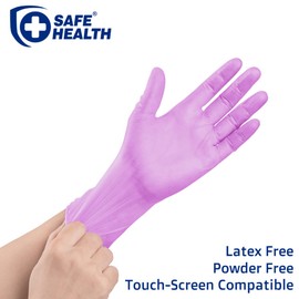 SAFE HEALTH Nitro-V Nitile-Vinyl Synthetic Violet Industrial Gloves-XL | Box of 90 | Powder Free-Latex Free | Animal Agriculture-Housework-Painting-Bathroom Kitchen Cleaning-Dish Wash