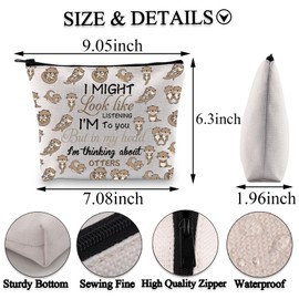 BDPWSS Otter Gifts for Otter Lovers Sea Otter Gift River Otter Gift in My Head I'm Thinking About Otters Cosmetic Bag (Thinking Otters bagCA)