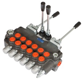 waltyotur Hydraulic Directional Control Valve 6 Spool 21 GPM w/ 2 Joystick, SAE Ports 3625 PSI for Small Tractors Tractors Loaders Log Splitters