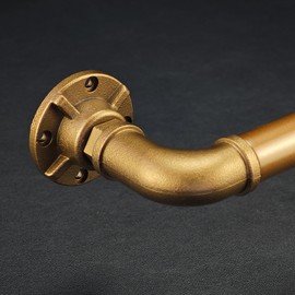 SKYPLUS LIVING Vintage Industrial Window Curtain Rod, 1-Inch Diameter, Adjustable 36 to 72 Inches, Aged Bronze Finish