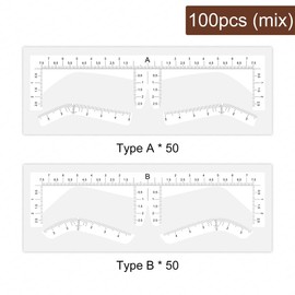 100 pegatinas de cejas con aerógrafo, herramienta de mapeo de cejas de precisión, autoadhesivas, precisas para moldear cejas (50 piezas tipo A + 50 piezas tipo B)