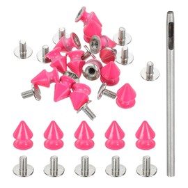 PATIKIL 12mm Studs for Clothing, 12 Sets Spikes for Clothes Studs and Spikes Leather Rivets Metal Cone Punk Spikes Screw Posts with Hole Puncher for Leather Jacket Fabric, Pine