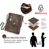 Contacts RFID Mens Wallet with Zip Pocket,Genuine Leather Bifold Wallet