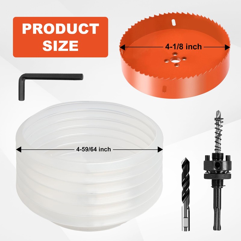 Storystore 4 1/8 Hole Saw for Recessed Lights,Hole Saw Kit