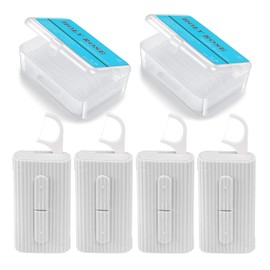 Holy rose Estuche Portátil para Hilo Dental, 4 Cajas, Dispensador de Púas de Hilo Dental para Viajes, 2 Cajas con Palitos de Hilo para Adultos, 160 Unidades, El Estuche para Palillos de Dientes Es Par