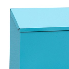 Fenteer Wall Mounted Mailbox Wall Hanging Mail Box Decorative Letter Box with Key Newspaper Holder Box for Gate Outside House Outdoor, blue