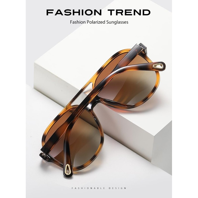 OSAGAMA Vintage Polarisierte Sonnenbrille Pilot Brille Oversized Sunglasses für Damen